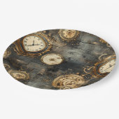Grunge rustieke Steampunk klok (8) Papieren Bordje (Gekanteld)
