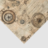 Grunge Rustieke Steampunk Klok (9) Tissuepapier (Detail)