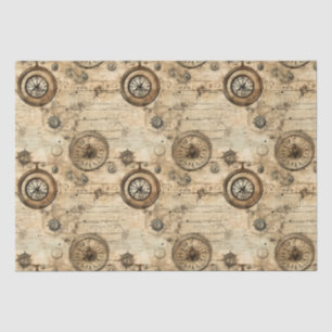 Grunge Rustieke Steampunk Klok (9) Tissuepapier