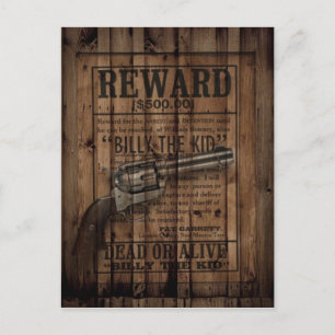 Grunge rustieke western Billy het kind beloning pi Briefkaart