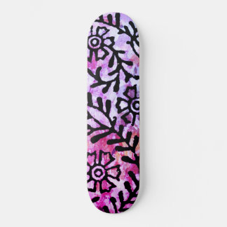 Grunge Sassy Pink Paarse Floral Sketch Skateboard