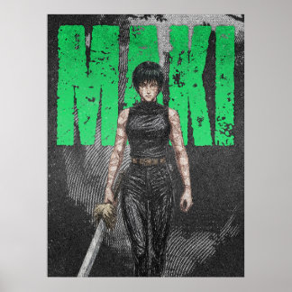 Grunge-schets Anime Karakter Illustratie Poster