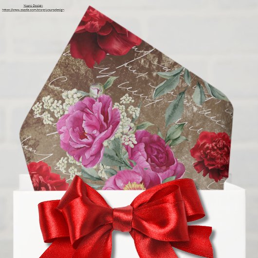 Grunge schors hout Rustiek kunstwerk Pioenendecoup Tissuepapier