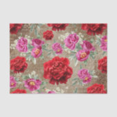 Grunge schors hout Rustiek kunstwerk Pioenendecoup Tissuepapier (Voorkant)