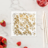 Grunge Script Gold Damask Pattern Servet (Insitu)