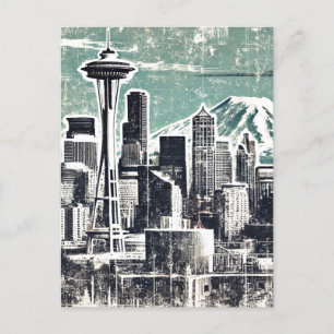 Grunge Seattle Washington Briefkaart