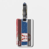 Grunge Servië vlag Bagagelabel (Achterkant verticaal)