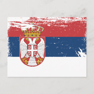 Grunge Servië vlag Briefkaart