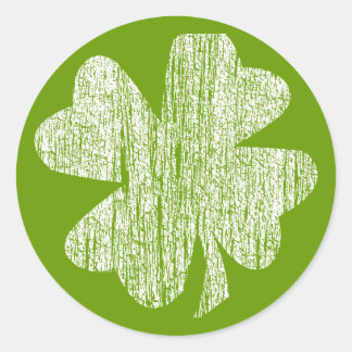 Grunge Shamrock Ronde Sticker