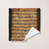 Grunge Sheet Music-amoureux de musique (Gant de toilette)
