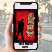 Grunge Skateboard Bonne carte d'anniversaire