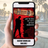 Grunge Skateboard Invitations de fête d'anniversai