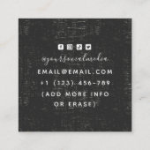 Grunge Skeleton Hand Floral Rozen Tattoo Artist Vierkante Visitekaartje (Achterkant)