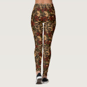 Grunge Skeleton Music Microphone Patroon Leggings (Achterkant)