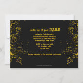 Grunge Skull Fright Night Black Invitation Kaart (Achterkant)