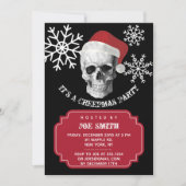 Grunge Skull Père Noël Christmas Party Invitation (Devant)