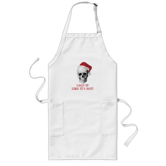 Grunge Skull Santa Lang Schort (Voorkant)