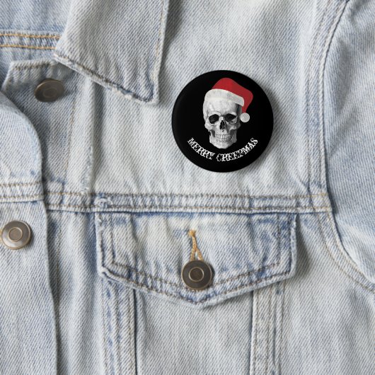 Grunge Skull Santa Ronde Button 5,7 Cm (In situ)