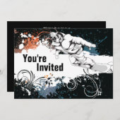 Grunge Snowboard Anniversaire Fête Invitation (Devant / Derrière)