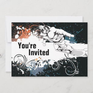 Grunge Snowboard Anniversaire Fête Invitation