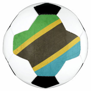 Grunge Sovereign State flag of Tanzania Voetbal