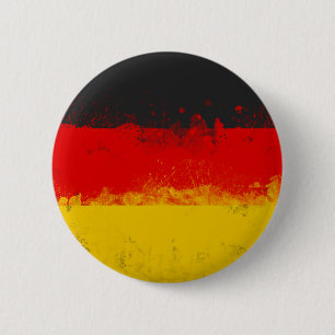 Grunge Splatter Geschilderde Vlag van Duitsland Ronde Button 5,7 Cm