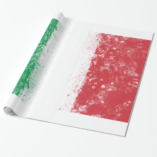 Grunge Splatter Geschilderde Vlag van Italië Cadeaupapier