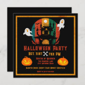 Grunge spookhuis Halloween Kaart (Voorkant / Achterkant)