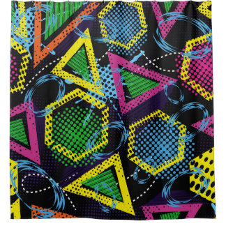 Grunge sportpatroon, ontwerp voor kinderen. douchegordijn