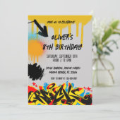 Grunge Spray Paint Graffiti Uitnodiging voor verja (Staand voorkant)