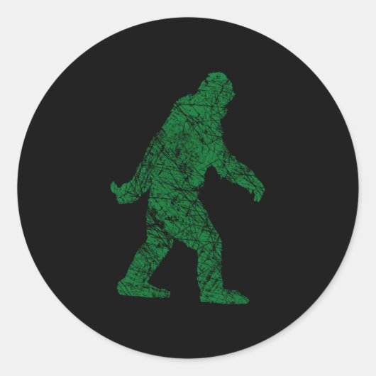 Grunge Squatchin Ronde Sticker (Voorkant)