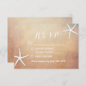  Grunge Starfish Beach Wedding RSVP (Voorkant / Achterkant)