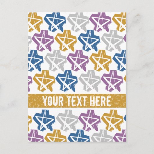 Grunge Stars carte postale personnalisée (Devant)