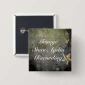 Grunge Stars  ontwerp Vierkante Button 5,1 Cm (Voorkant /achterkant)