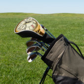 Grunge steampunk Antiek Horloge Golfheadcover (Insitu)