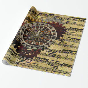 Grunge Steampunk Clocks and Gears Cadeaupapier