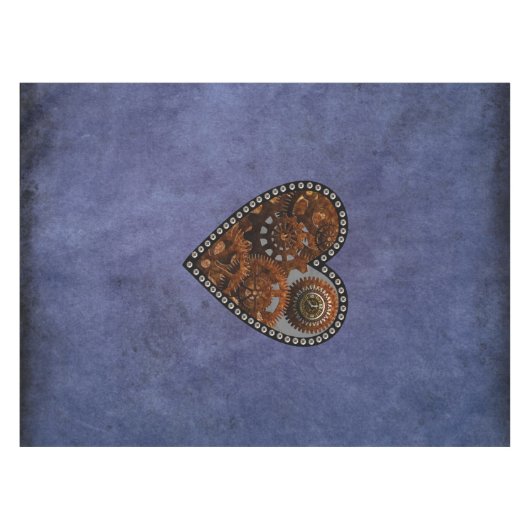 Grunge Steampunk Clocks and Gears Heart Tafelkleed (Voorkant (Horizontaal))