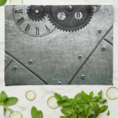 Grunge Steampunk Clocks and Gears Theedoek (Gevouwen)