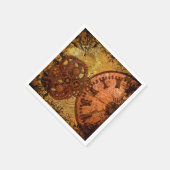 Grunge Steampunk Gear en Clock Servetten (Hoek)