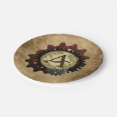 Grunge Steampunk Gears Monogram A Papieren Bordje (Gekanteld)