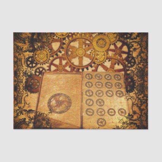 Grunge Steampunk Gears Tissuepapier (Voorkant)