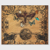 Grunge Steampunk Victoriaans Butterfly Cadeaupapier (Vlak)