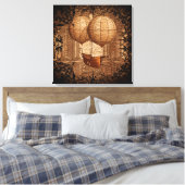 Grunge Steampunk Victoriaans vliegveld Canvas Afdruk (Insitu (Slaapkamer))