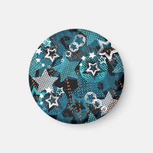 Grunge sterpatroon, speels kinderontwerp. magneet