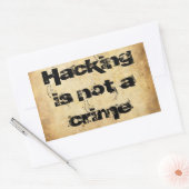 Grunge Sticker "Hacken is geen misdrijf" (Envelop)
