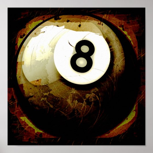 Grunge stijl 8 Ball Poster (Voorkant)