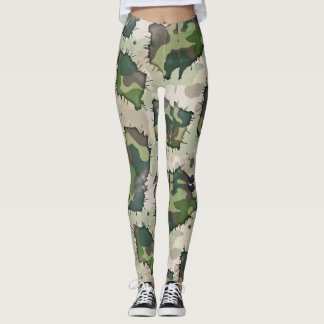 Grunge stijl camouflage naadloze patroon stijl leggings