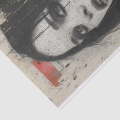 Grunge-stijl monochromatische portret tissuepapier (Detail)