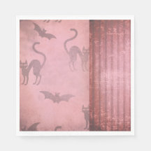 Grunge stoffige roze katten met strepen Halloween