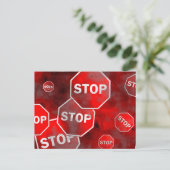 Grunge Stop Signs Briefkaart (Staand voorkant)